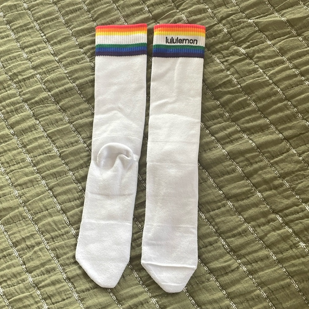 Lululemlon rainbow pride crew socks